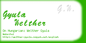 gyula welther business card